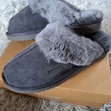Aus Wooli Australia Sydney Slippers Grey EUR 41 UK 8 BNIB RRP £114