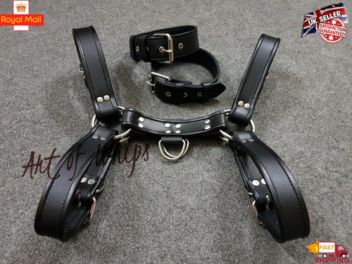Men leather adjustable chest - leather,