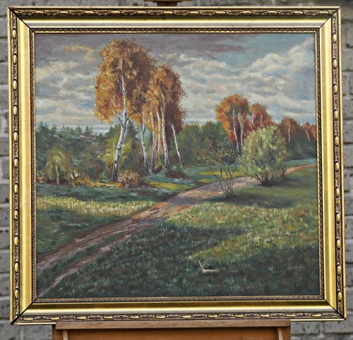 Autumn birch landscape pathway - autumn,