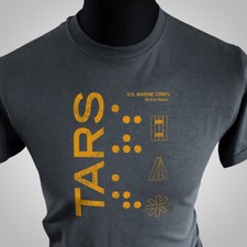 TARS T Shirt Sci Fi Interstellar Space Stars Robot Ai Marine Corps Charcoal