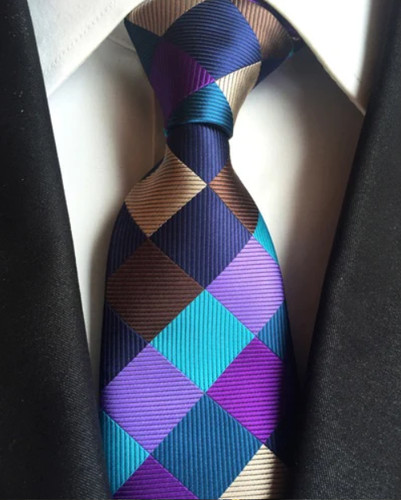 Multicoloured check silk - multicoloured,