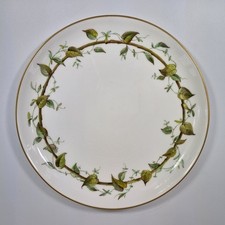 Antique Royal Worcester Plate Painted With Vine Leaf Border 23.3cm