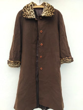 Vintage 80s Brown Wool Leopard