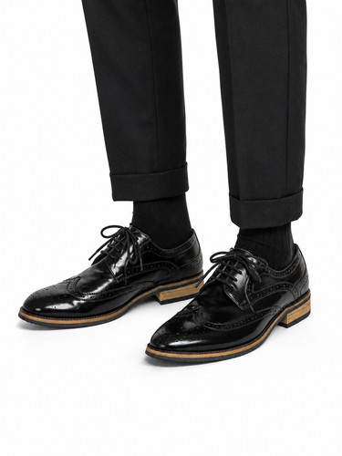 Black brogues shoes formal - shoes,