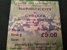 MATCH TICKET NORWICH CITY V