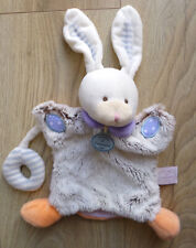 Doudou Et Compagnie Choupi Lapin Grey Orange Bunny Rabbit Baby Comforter Puppet