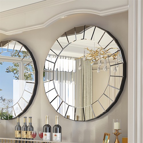 Round decorative wall mirror - round,