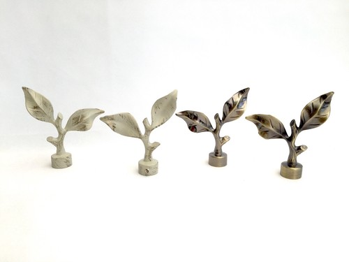 Curtain pole leaf finials - curtain, ends