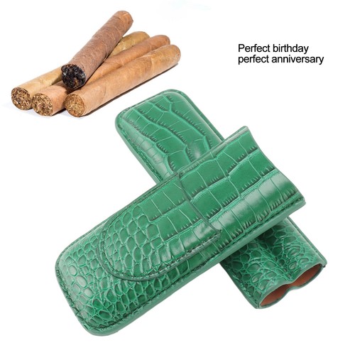 Cigar case holder soft - (green),