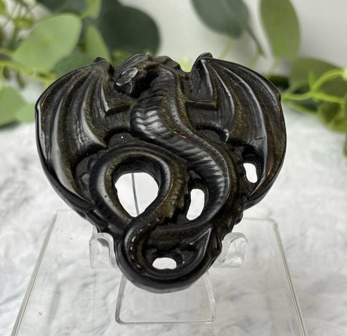 Gold sheen obsidian dragon