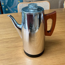 RETRO Sona  Vintage Coffee Perculator Chrome Teak Wooden Handle NEW OTHER