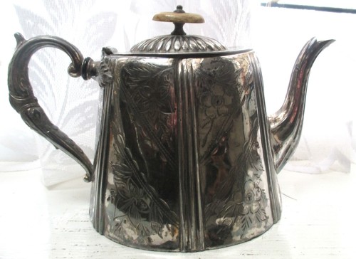 Teapot silver plate aesthetic - silver,