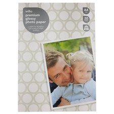 7 x packs of Wilko Premium Glossy Photo Paper A4 - 20 Sheets per pack - 250gsm