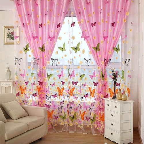 Tulle curtains voile butterfly - curtains,