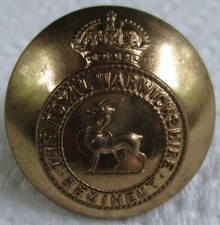 British Army:"ROYAL WARWICKSHIRE REGIMENT BRASS BUTTON" (Large, 23mm, WW1-WW2)
