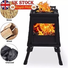 Portable Tent Heating Stove Fire Wood Heater Camping Picnic BBQ Cooking Stove