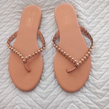 FLIP FLOPS SIZE 7 WIDE FIT/ NEW!/ PRIMARK/ BEADED DETAIL