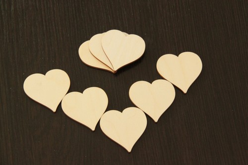 Wooden hearts shape 3mm mdf - hearts,