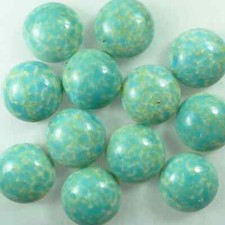Glass Turquoise Cabochon, Vintage Round Stones (20mm) Pack of 2