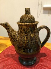 Speckled Drip Glaze - Brown Coffee Pot - 26cm tall - 13cm Diameter