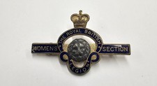 Original British Legion Women’s Section Vintage Enamel Pin Badge Crown Blue Gold