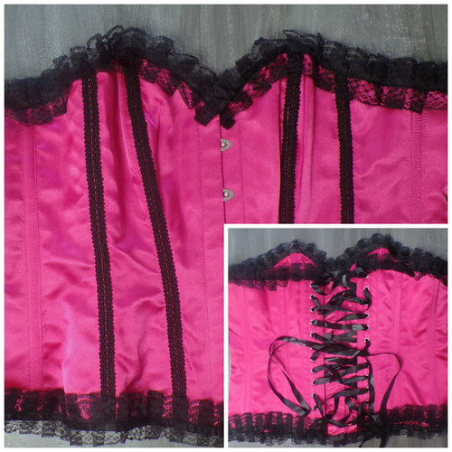 Overbust corset hot - overbust, black