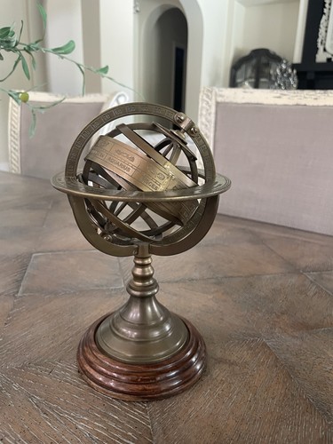 Vtg armillary brass desktop - brass,