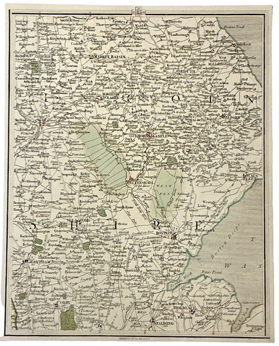 Antique map lincolnshire - antique, j
