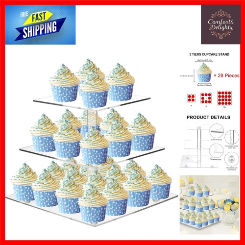Elegant tier square acrylic - elegant, 3-tier
