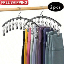 1pcs Multi Clip Clothes Hanger Socks Tie Scarf Belt Organizer Rack for Closet UK