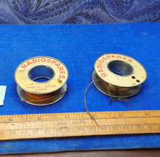 2 x tin spools of vintage