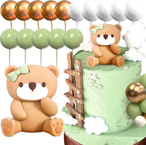 Sage green bear cake - sage,