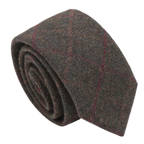 Dark olive tweed check casual - olive,