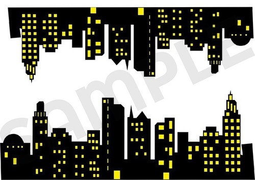 Comic skyline building - 🍰comic,