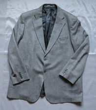 Marks and Spencer Tweed Blazer Jacket Mens 48 Long Grey Made In England