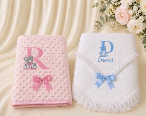 Baby personalised blanket - , or
