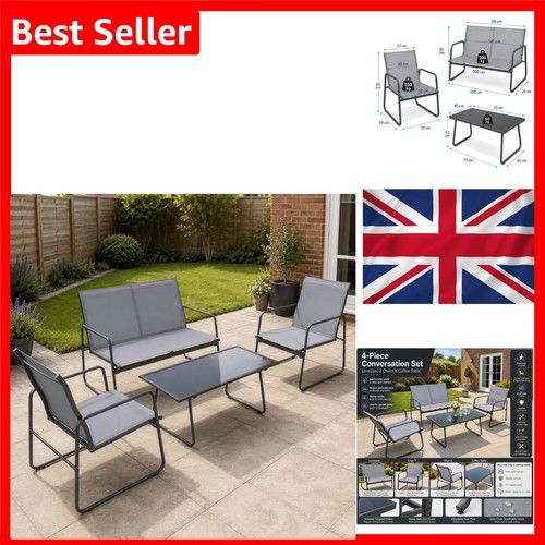 Bronx piece patio set grey - 4-piece,