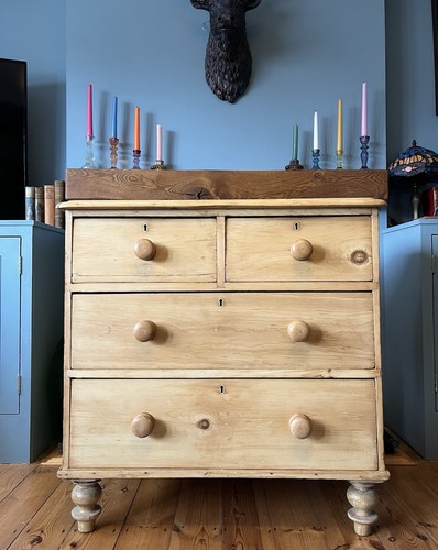 Antique victorian pine chest - antique,