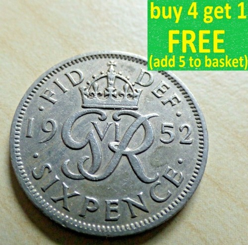George sixpence coins - george, 6d