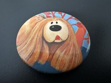 Vintage The Magic Roundabout Dougal Badge Pin Kids TV 1970s 1980s 4cm 