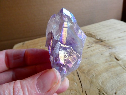 Large rainbow aura amethyst - large,