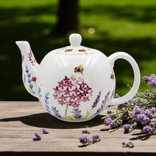 Ceramic Fine China 4 Cup  Teapot Bees & Lavender  For Tea  Gift Boxed 95630