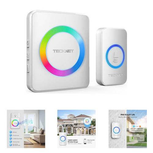 Wireless doorbell with 1300ft - wireless,