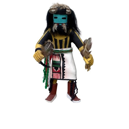 Long hair kachina signed - kachina,