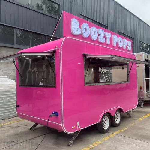 Pink double axle food - pink, trailer