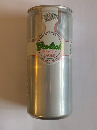 Empty grolsch beer can - grolsch,