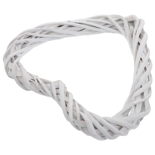 Wicker heart wreath white - heart,