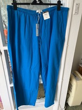M and S Blue Linen Wide leg