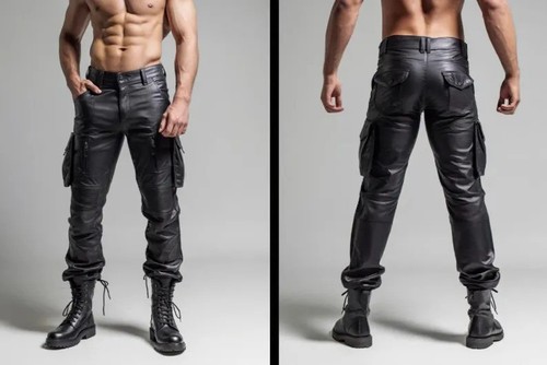 Men black leather - men's, cargo