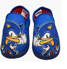 Boys Slippers Sonic The Hedgehog Blue Slip On 8 9 10 11 12 13 1 2 3 Inf /Junior